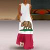 California Flag Women's Short Sleeve Maxi Dresses Casual Long Loose Dresses with Pockets S view 2