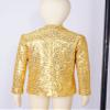 Xnihocha Kids Boys Sequin Jacket Suit Blazer Prom Tuxedo Wedding Dinner Party Tuxedo Gold 14 Years view 3