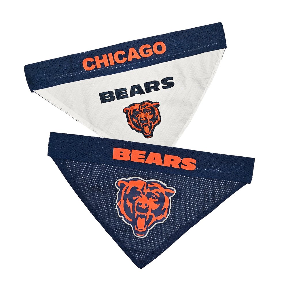Pets First NFL Chicago Bears Reversible Bandana Size XX-Large for Dogs & Cats. 2 Sided Sports Bandana, Premium Embroidery Team Logo, Many NFL Teams Available