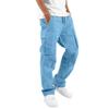 Mens Joggers with Pockets, Pants Deep in Loose-Fit Style Pants Casual Baggy Cargo Men Work Pants for Black Pants Golf Stretch Relaxed Fit Taticaldraw Pants Jeans Work Pants (M, Blue) view 1