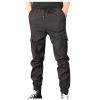 Cargo Pants for Men, Men's with Pockets Tapered Joggers Men Athletic Pants Workout, Jogging, Running Joggers Mens Black Work Pants Zipper Cotton Pants Camo Pants Sweats Pants (5XL, Black) view 1