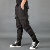 Cargo Pants for Men, Men's with Pockets Tapered Joggers Men Athletic Pants Workout, Jogging, Running Joggers Mens Black Work Pants Zipper Cotton Pants Camo Pants Sweats Pants (5XL, Black) view 3