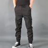 Cargo Pants for Men, Men's with Pockets Tapered Joggers Men Athletic Pants Workout, Jogging, Running Joggers Mens Black Work Pants Zipper Cotton Pants Camo Pants Sweats Pants (5XL, Black) view 4