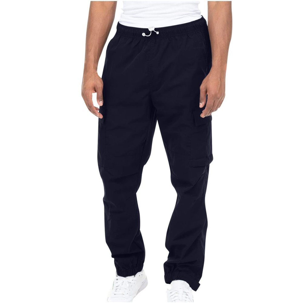 Cargo Pants for Men, Men's Pants with Pockets Joggers Men Athletic Pants Workout, Jogging, Running Mens Sweatpants Khaki Joggers Pants Work Black Clothes Tactical Pants (3XL, Navy)