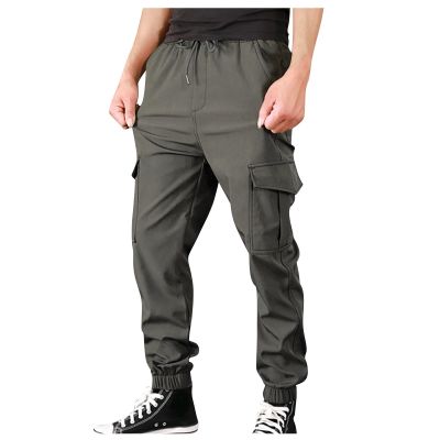 Mens Cargo Pants, Men's with Pockets Tapered Joggers for Men Athletic Pants Workout, Jogging, Running Track Pants Jogger Camo Pants Black Working Pants Zipper Pants Sweats (XXL, Green)