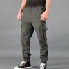 Mens Cargo Pants, Men's with Pockets Tapered Joggers for Men Athletic Pants Workout, Jogging, Running Track Pants Jogger Camo Pants Black Working Pants Zipper Pants Sweats (XXL, Green) view 2