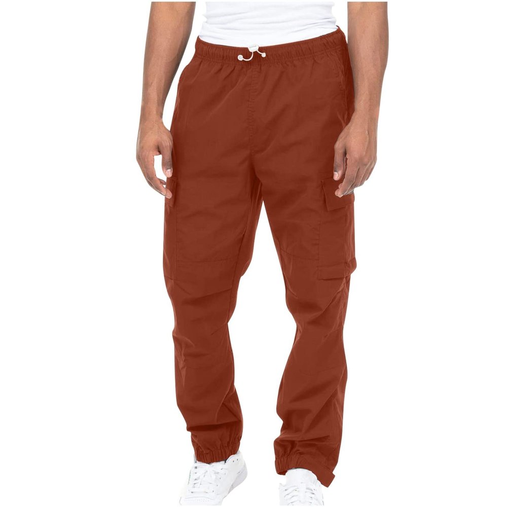 Sweatpants for Men, Men's Cargo Pants with Pockets Joggers Men Athletic Pants Workout, Jogging, Running Mens Sweatpants Black Work Big and Tall Khaki Pants Gothic Pants (5XL, Brown)