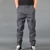 Mens Joggers, Men's Sweatpants with Pockets Tapered Joggers for Men Athletic Pants Workout, Jogging, Running Gym Pants Gothic Black Jeans Cargo Pants Tactical Pants (L, Gray) view 2