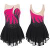 Agoky Girls Shiny Rhinestones Figure Skating Dress Ballet Lyrical Dance Costume Gymnastics Leotard Tutu Skirt Hot Pink 16 Years view 1