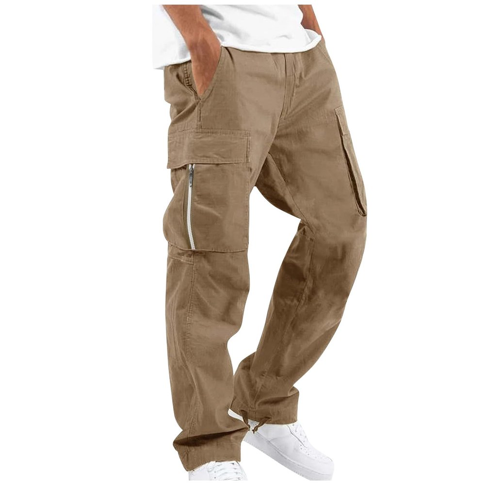Sweat Pants, Men's Joggers Workout for Gym Running and Bodybuilding Athletic Bottom Sweatpants with Deep Pockets Mens Casual Pants Baggy Cargo Men Pants Brown Gothic Pants (S, Khaki)