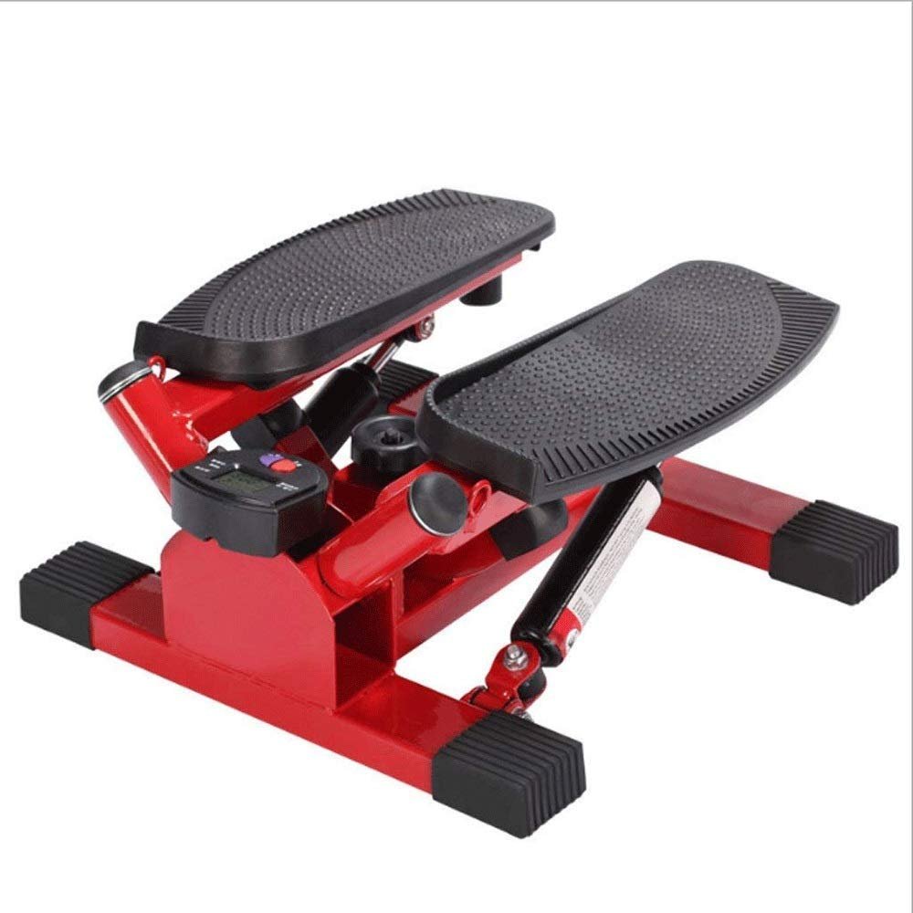 Stepper,- Red Fitness Stair Mini Fitness Cardio Exercise Trainer, Adjustable Height Machine with Twisting Action