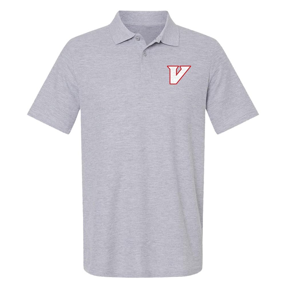 University of Virginias College at Wise Primary Logo Mens's Adult 100% Cotton Knit Polo Shirt, Athletic Heather, 3X-Large