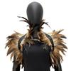 ihreesy Feather Neck Wrap Collar,Natural Feather Necklace Collar Feather Cape Shawl Feather Shrug Shawl Wrap for Halloween Costume,Brown view 1