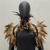 ihreesy Feather Neck Wrap Collar,Natural Feather Necklace Collar Feather Cape Shawl Feather Shrug Shawl Wrap for Halloween Costume,Brown view 2