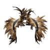 ihreesy Feather Neck Wrap Collar,Natural Feather Necklace Collar Feather Cape Shawl Feather Shrug Shawl Wrap for Halloween Costume,Brown view 3