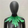 ihreesy Feather Scarf,Feather Neck Collar DIY Colorful Feather Shrug Cape Shoulder Wrap Feather Necklace Collar Accessories,Pure Green view 2