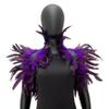 ihreesy Feather Neck Wrap Collar,Natural Feather Necklace Collar Feather Cape Shawl Feather Shrug Shawl Wrap for Halloween Costume,Viola view 1