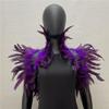 ihreesy Feather Neck Wrap Collar,Natural Feather Necklace Collar Feather Cape Shawl Feather Shrug Shawl Wrap for Halloween Costume,Viola view 2
