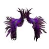 ihreesy Feather Neck Wrap Collar,Natural Feather Necklace Collar Feather Cape Shawl Feather Shrug Shawl Wrap for Halloween Costume,Viola view 3