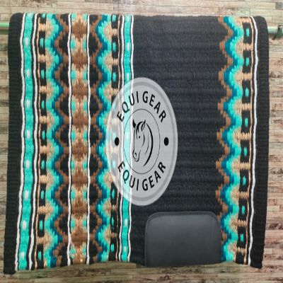 EQUIGEAR Western Show Horse Saddle Blanket New Zealand Wool Western Design Handmade Saddle Blanket Top Wool Pad Sensor Flex (Customization Available) ZB-003 (36x36)