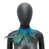 ihreesy Feather Scarf,Feather Neck Collar DIY Colorful Feather Shrug Cape Shoulder Wrap Feather Necklace Collar Accessories,Blue Lake view 1