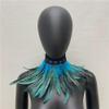 ihreesy Feather Scarf,Feather Neck Collar DIY Colorful Feather Shrug Cape Shoulder Wrap Feather Necklace Collar Accessories,Blue Lake view 2