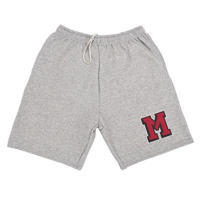 Campus Lab Commonwealth University - Mansfield University Mens Sweat Shorts Primary Logo, Athletic Heather, X-Large