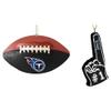 The Memory Company Tennessee Titans Football & Foam Finger Ornament Two-Pack view 1