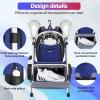 Arcoyard Extra Large Lacrosse Backpack with 2 Stick Holders, Professional Lacrosse Bag with Ventilated Cleats Compartment and Insulated Pocket, for All Lacrosse or Field Hockey Gear, Blue and White view 2