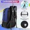 Arcoyard Extra Large Lacrosse Backpack with 2 Stick Holders, Professional Lacrosse Bag with Ventilated Cleats Compartment and Insulated Pocket, for All Lacrosse or Field Hockey Gear, Blue and White view 4