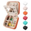 Travel Jewelry Box with Mirror, PU Leather Small Jewelry Organizer for Women Girls, Double Layer Jewelry Organizer Box, Portable Mini Travel Case Display Storage Holder Boxes Pink view 1