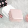 Travel Jewelry Box with Mirror, PU Leather Small Jewelry Organizer for Women Girls, Double Layer Jewelry Organizer Box, Portable Mini Travel Case Display Storage Holder Boxes Pink view 2