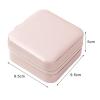 Travel Jewelry Box with Mirror, PU Leather Small Jewelry Organizer for Women Girls, Double Layer Jewelry Organizer Box, Portable Mini Travel Case Display Storage Holder Boxes Pink view 4