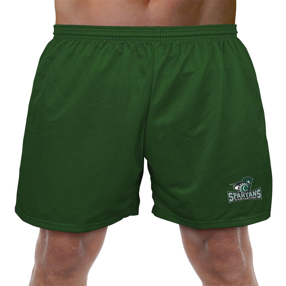 Campus Lab Castleton University Primary Logo Men's Adult Athletic Gym Shorts 7" Inseam, Hunter Green, Medium