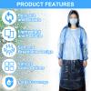 PATIKIL Rain Ponchos for Adults, 4 Pack Disposable Rain Coat for Hiking Amusement Park Outdoor Activities, Yellow view 4