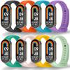 8-Pack Mi Band 10/9/8 Strap, Soft TPU Replacement Watch Bands with Secure Anti-Loss Clasp, Comfortable Sport Wrist Straps for Xiaomi Mi Smart Band 10/9/8 (8 Colors)