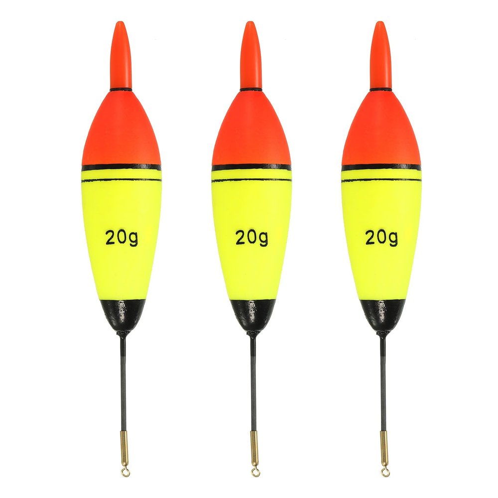 PATIKIL 0.5oz Lighted Fishing Slip Bobbers, 3 Pack EVA Light Up in Red Fishing Float for Night Fishing