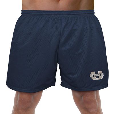 Campus Lab Utah State University Primary Logo Men's Adult Athletic Gym Shorts 7" Inseam, Navy, Medium