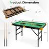 HONEY JOY 48" Pool Table, 4 FT Mini Portable Folding Pool Game Table Set w/2 Cue Sticks, 16 Balls, Triangle, 2 Chalks & Brush, Indoor & Outdoor, Billiard Tables for Kids Adults Family Game Room, Green view 3