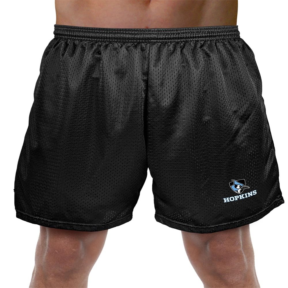 Johns Hopkins University Primary Logo Men's Adult Athletic Gym Shorts 7" Inseam, Black, X-Large