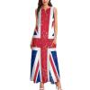 British Flag Women's Short Sleeve Maxi Dresses Casual Long Loose Dresses with Pockets XL view 3