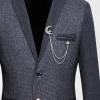 Aymzbd Chain Moon and Star Rhinestone Tassel Brooch Lapel Pin Men Novelty Suit Collar Brooch for Holiday Birthday Festivals Decor, Silver view 2