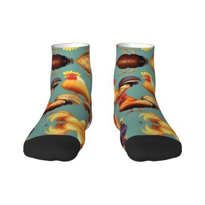 ZISHAK Cute Rooster Chickens Adult Sports Socks,No-Heel Casual Socks,Sailor Socks For Comfort And Style