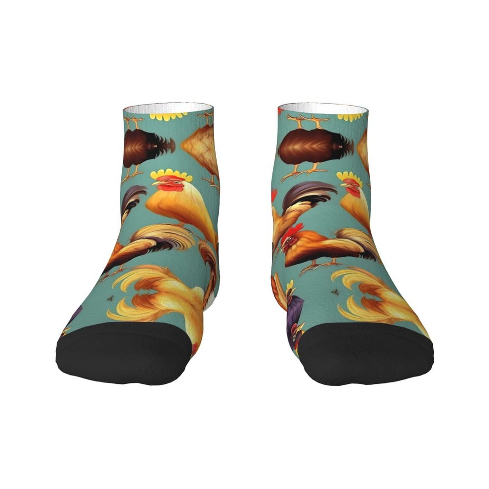 ZISHAK Cute Rooster Chickens Adult Sports Socks,No-Heel Casual Socks,Sailor Socks For Comfort And Style