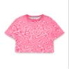 Barbie Girls Pajama Set | Childrens Wavy All Over Print Pink Short Sleeve Top & Shorts Graphic PJs Bundle with Scrunchie view 3