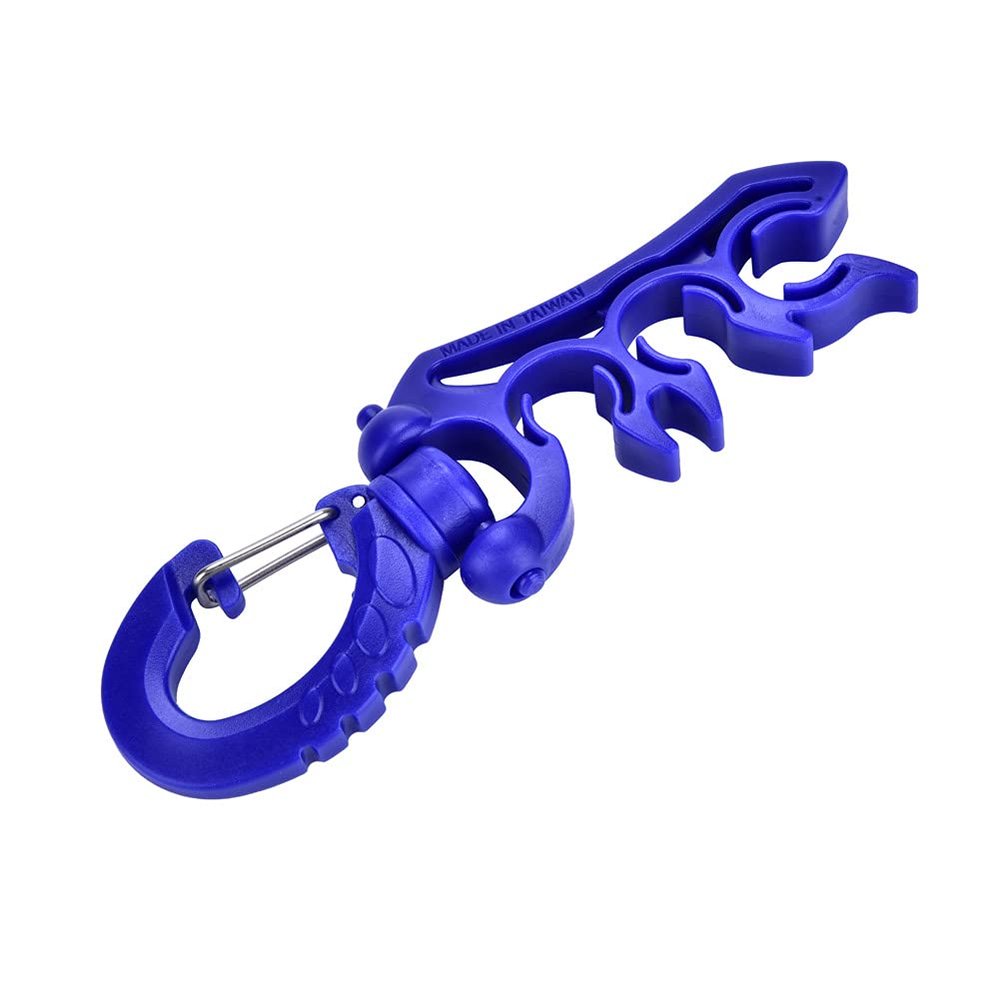 Gavigain Diving BC Hose Fixer Diving Plastic Double Layer Underwater Bcd Hose Fixer with Clip Hook for Diving Equipment (Blue)