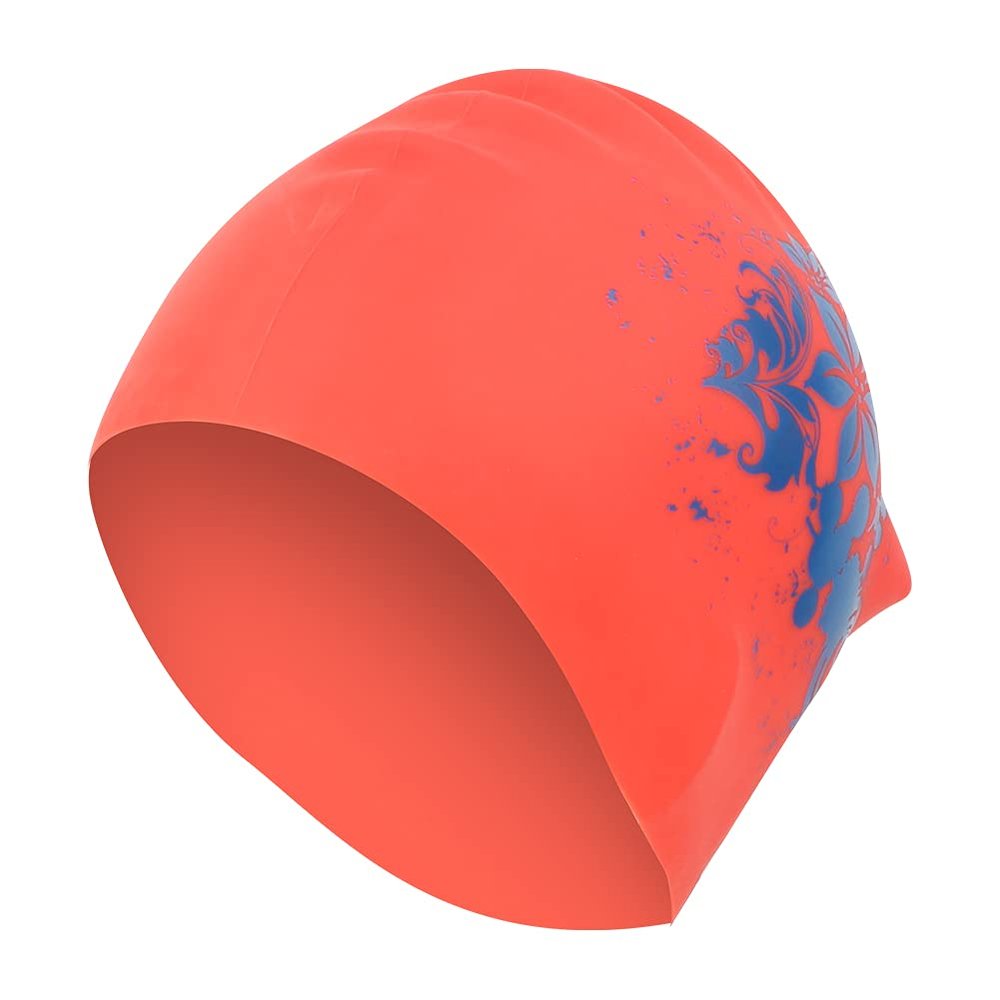 Long Hair Swimming Hat, Extra Large Swim Hats for Women Men Waterproof Silicone Unisex Swimming Hat for Long Hair, Dreadlocks, Weaves, Hair Extensions, Braids (Red)