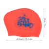 Long Hair Swimming Hat, Extra Large Swim Hats for Women Men Waterproof Silicone Unisex Swimming Hat for Long Hair, Dreadlocks, Weaves, Hair Extensions, Braids (Red) view 4