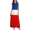 Yugoslavia Flag Women's Short Sleeve Maxi Dresses Casual Long Loose Dresses with Pockets 3XL view 3