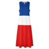Yugoslavia Flag Women's Short Sleeve Maxi Dresses Casual Long Loose Dresses with Pockets 3XL view 4